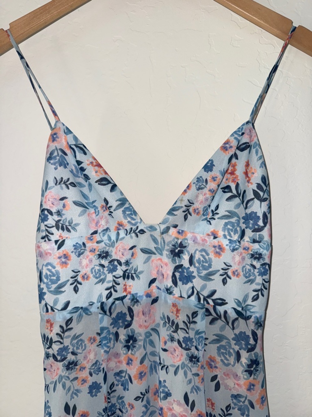 Lovers + Friends Blue and Pink Floral Maxi Dress